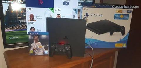 Ps4 slim + Comando + Fifa 18 + Garantia ate 23 Nov