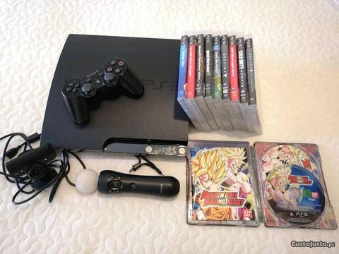 Playstation 3 Slim 320Gb+Move+jogos