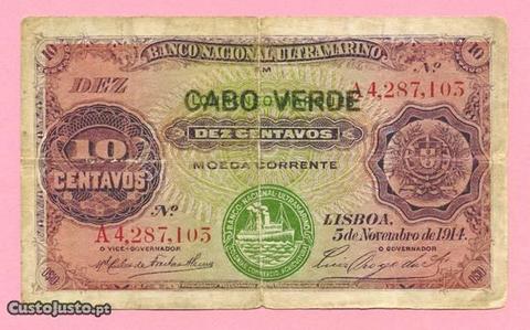 Portugal-Cabo Verde 10 Centavos de 1914, Rara