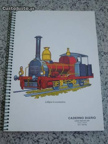Cadernos antigos com comboios locomotivas Firmo