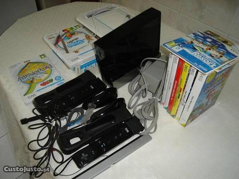Consola Nintendo Wii preta-Udraw-comandos e jogos