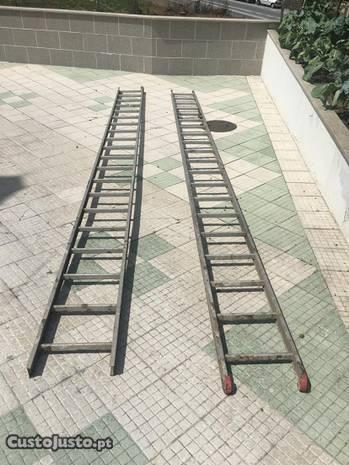 Escada em aluminio dupla extensiva