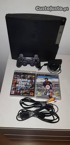 Ps3 Slim + Comando Sony + Gta V + Fifa + Camera