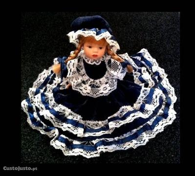 Boneca em Porcelana - Vestido Azul