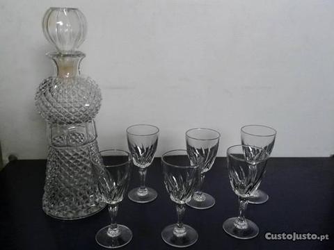 CONJUNTO garrafa+6 copos Cristal d'Arques C/OFERTA
