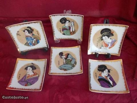 6, Pratinhos porcelana japonesa, primeira metade s