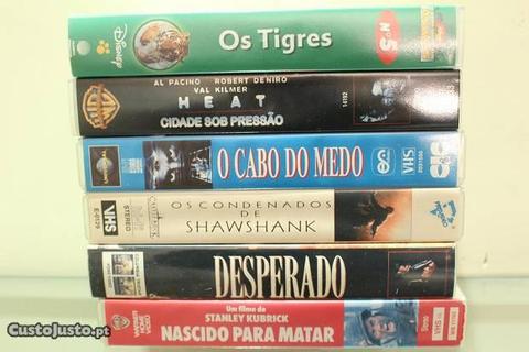 Conjunto 5 Cassetes VHS com filmes originais