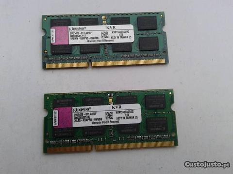 Memória para notebook Kingston DDR3 2x2 4GB PC3