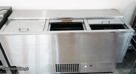 Arca refrigeradora em inox para bebidas, café/bar