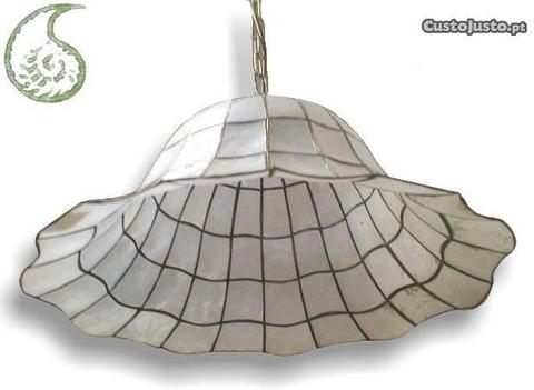 Candeeiro de madrepérola capiz s/ inst. 45x20cm