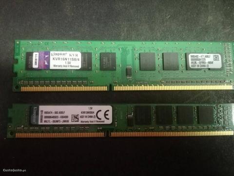 8 Gb (2X 4Gb) Memória RAM DDR3 Kingston Desktop