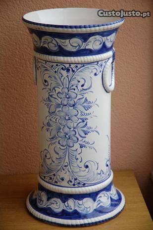 Bengaleiro decorativo antigo em cerâmica pintada