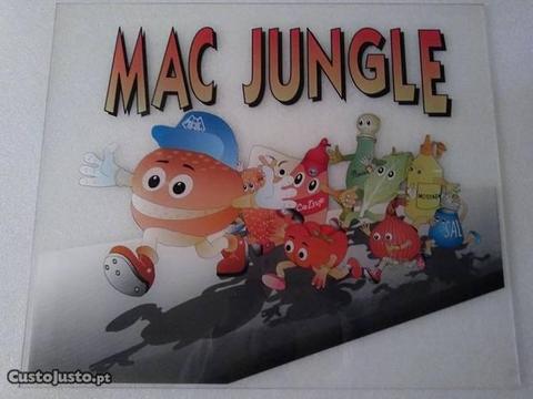 Placa Vintage de Jogo Pinball Flippers Mac Jungle