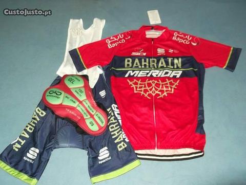 Equipamento ciclismo/btt Bahrain Merida 2018 Novo