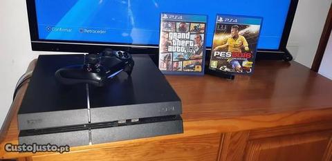 Ps4 Playstation 4 1 TB + Comando + Gta V + Pes 16