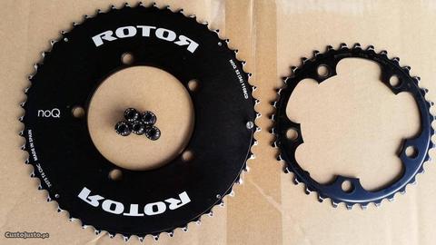 Pratos 52/36 Rotor noQ Aero + parafusos Rotor