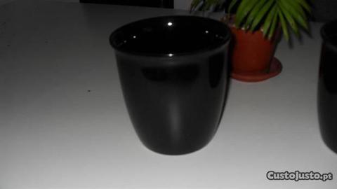 Vasos em loiça preto-Novos