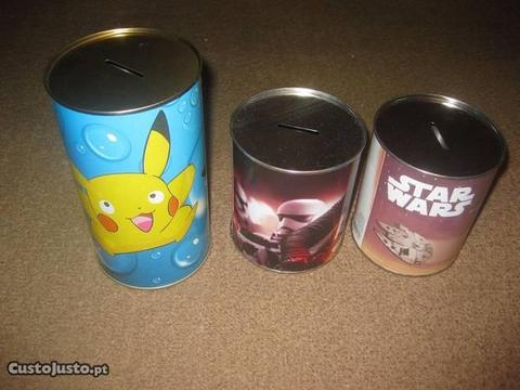 3 Mealheiros/2 do Star Wars e 1 do Pikachu/Novos!