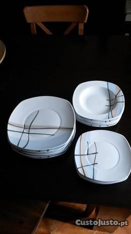 pratos de porcelana