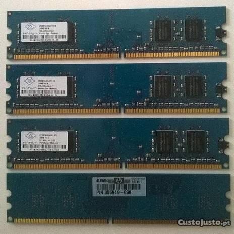 Memórias RAM de 256MB para desktop