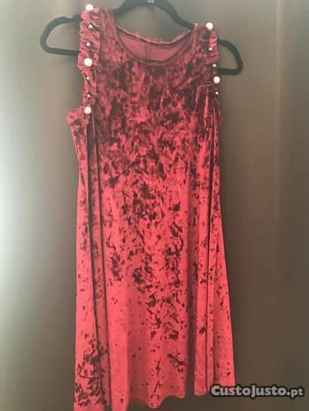 Vestido Veludo Vermelho - Like New