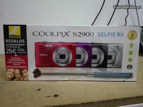 Nikon Coolpix S2900 + Estojo + Selfie Stick - Nova