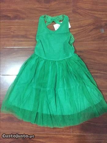 Vestido menina verde 2-3 anos - NOVO
