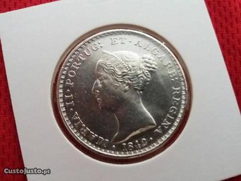 Moeda de prata 500 Reis de 1842