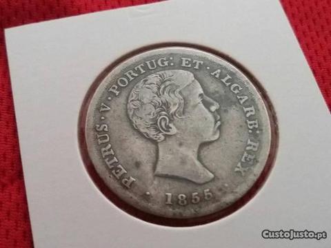 Moeda de prata 500 Reis de 1855