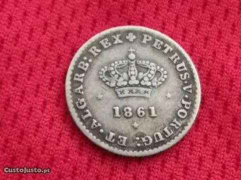 Moeda de prata 50 Reis de 1861