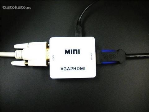Adaptador Conversor VGA-HDMI (Sinal Video e Audio)