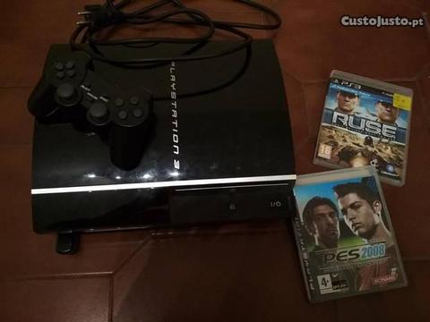 Playstation3 + comando + 2 jogos