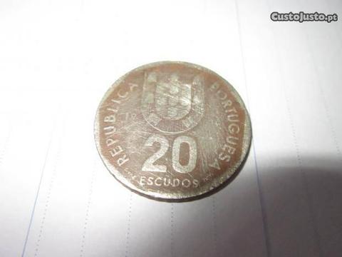 moeda antiga de 20 escudos 1986