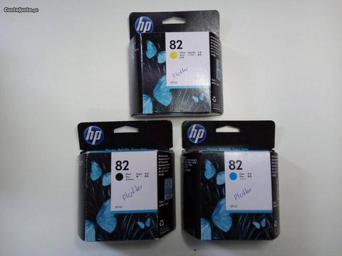 Tinteiro HP 82 Preto Amarelo e Azul NOVO