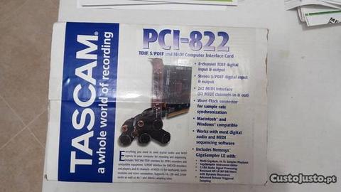 Placa interface audio Tascam PCI-822