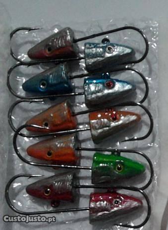 10 Cabeçotes para pesca Spinning ou jigging