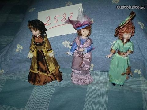 2587 - Bonecas de porcelana de coleção, com 20cm