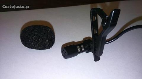 Microfone de Lapela c/ Clip Metal p/ Telemóvel