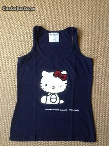 Top Hello Kitty azul escuro tamanho M