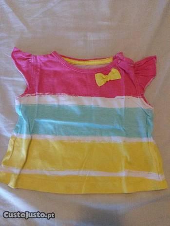 Camisola de cores com laço para menina