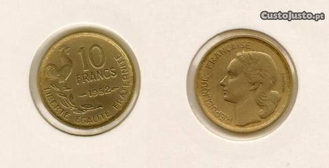 8 moedas francesas 1922 a 1952
