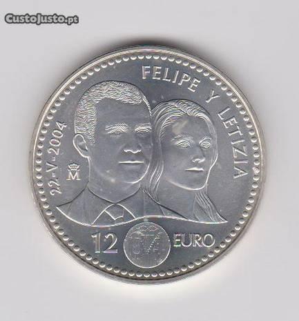 Moedas 12 euro prata Espanha