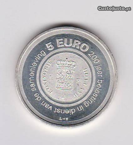 Moedas 5 euro prata Holanda 2006 a 2009
