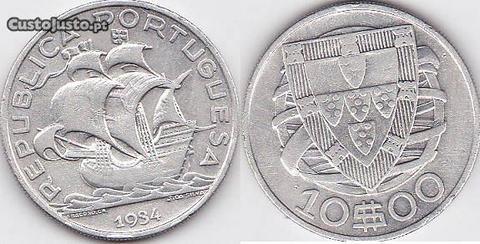 10$00 de 1934 em prata de Portugal