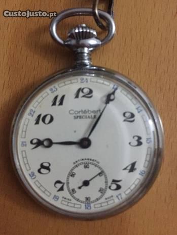 Relógio de bolso antigo corda cortibert