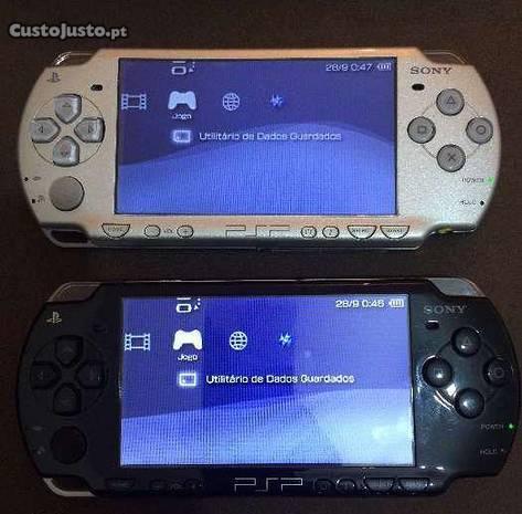 KIT 2 PlayStation Portable Slim+10 jogos+2 bolsas