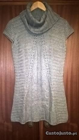 Vestido de Malha Cinza Azulado