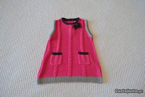 Vestido rosa em algodão, marca UBS2 - 12m (74cm)