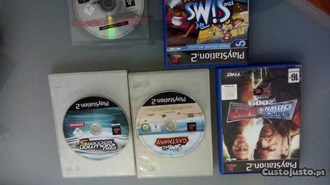 2 jogos PS2 PES 5, The Sims 2 Castaway