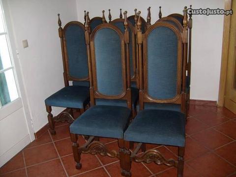 Conjunto 8 cadeiras em madeira maciça (vintage)
